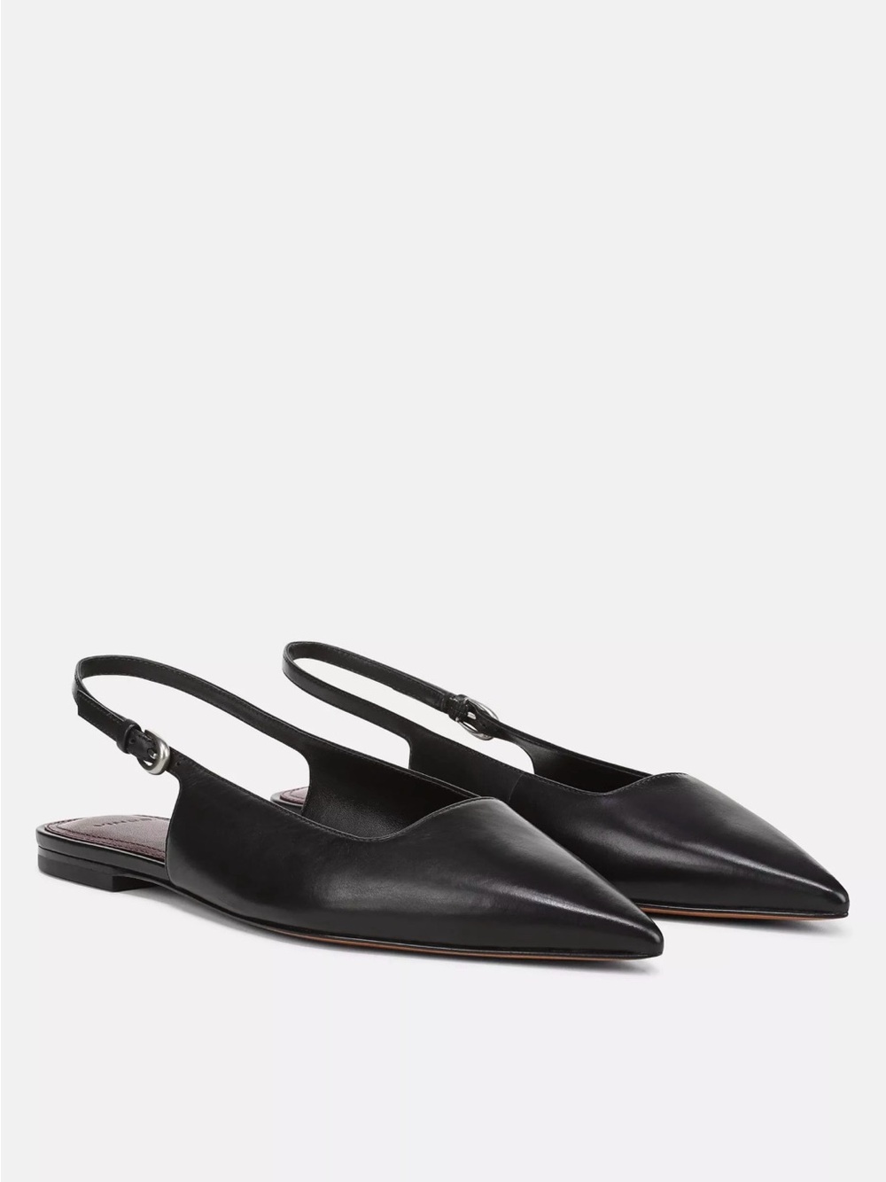 Vince Black Gracey Leather Slingback Flats